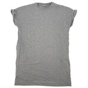 Frank & Oak Women's XL Gray Shirt Dress Pockets Short Sleeve